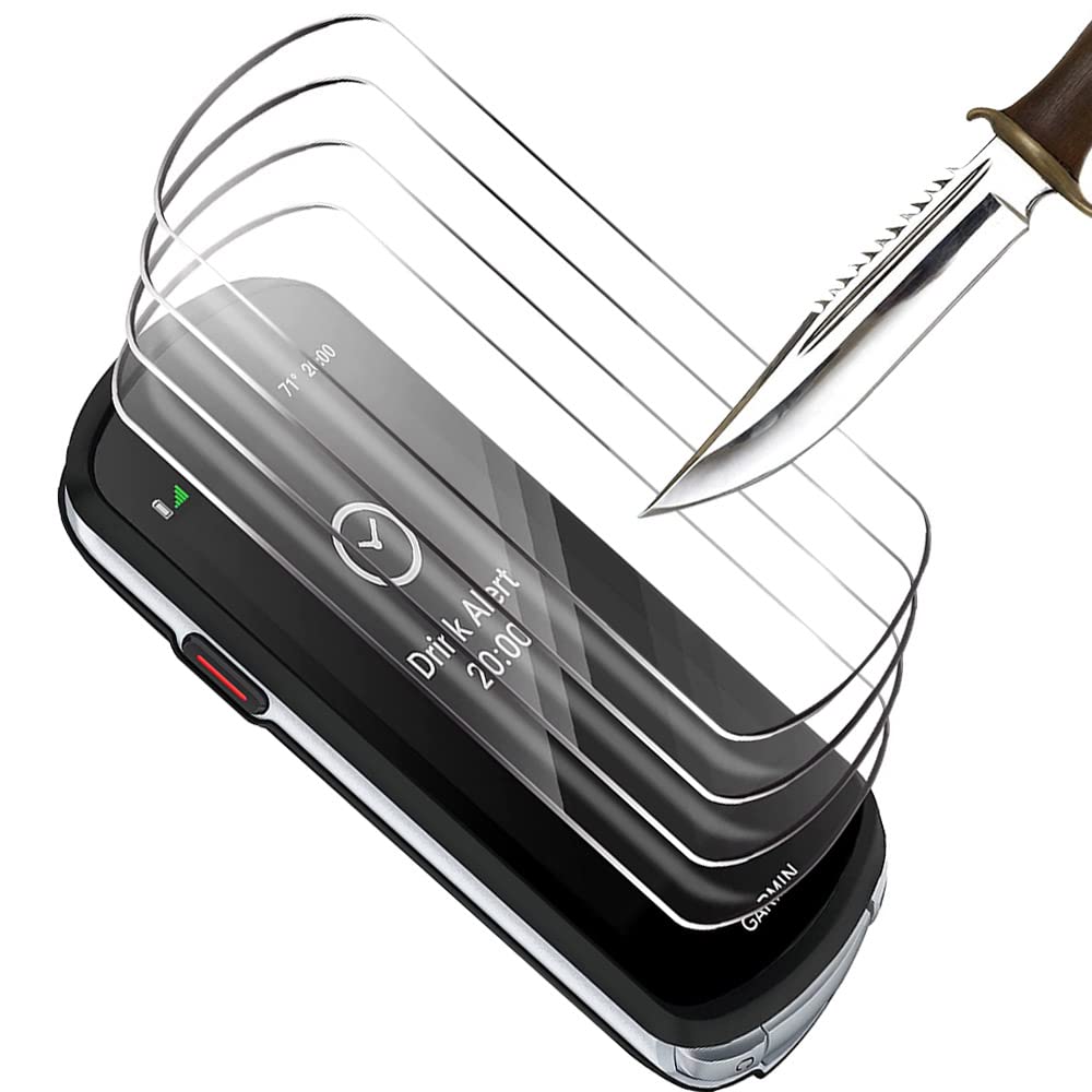 [Pack of 4] Msm-case Screen Protector Compatible with Garmin Edge 1040 Solar, Tempered Glass Protective Film - 9H Hardness - Bubble-Free - High Transparency - Oleophobic