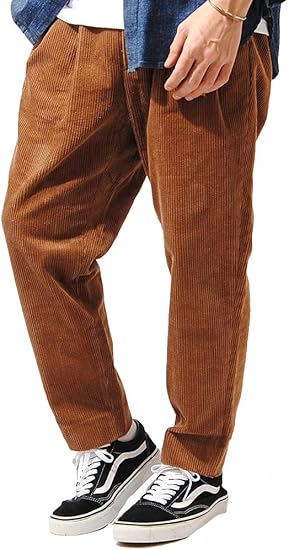 Amazon リ エーピー Re Ap コーデュロイ タック ワイド テーパードパンツ 太畝 メンズ シェフパンツ ロングパンツ 通販