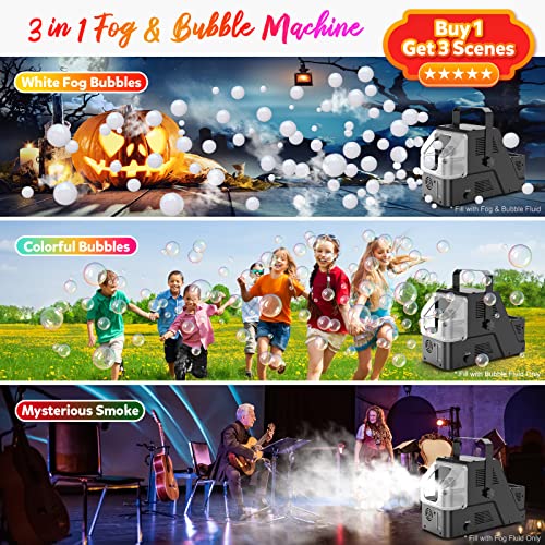 Bubble Fog Machine, 450W Bubble Fogger Machine, 5000+ White Fog Bubbles