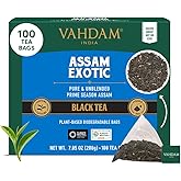 VAHDAM, Assam Exotic Black Tea Bags (100 Count) High Caffeine, Gluten Free, Full Bodied | Pyramid Tea Bags | Strong, Robust & Flavoury | Direct from Source