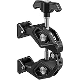 SMALLRIG Crab-Shaped Super Clamp with Swivel Tip & 1/4"-20 Expansion Holes, Max Clamping 50mm (2") for Camera Mounts, Tripod Accessories, Round Tube/Flat Surface, 5319