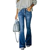 KUNMI Women's Flare Bell Bottom Jeans High Waisted Wide Leg Bootcut Jeans Stretchy Denim Pants