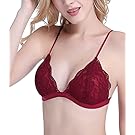 Women Floral Lace Triangle Bra Push-Up Free Lingerie Bralette