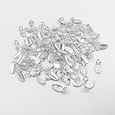 100PCS Sliver Small Spoon Glue on Bail for Earring Bails,Scrabble and Glass Pendants Charms Connector,Glass Tiles Pendants Earring Connector DIY Jewelry Making Decor (Silver)