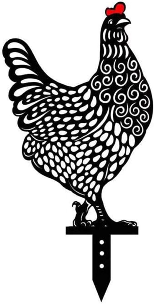 LMOfficeHub Garden Decor Chicken Yard Art Garden Metal Statue Decor