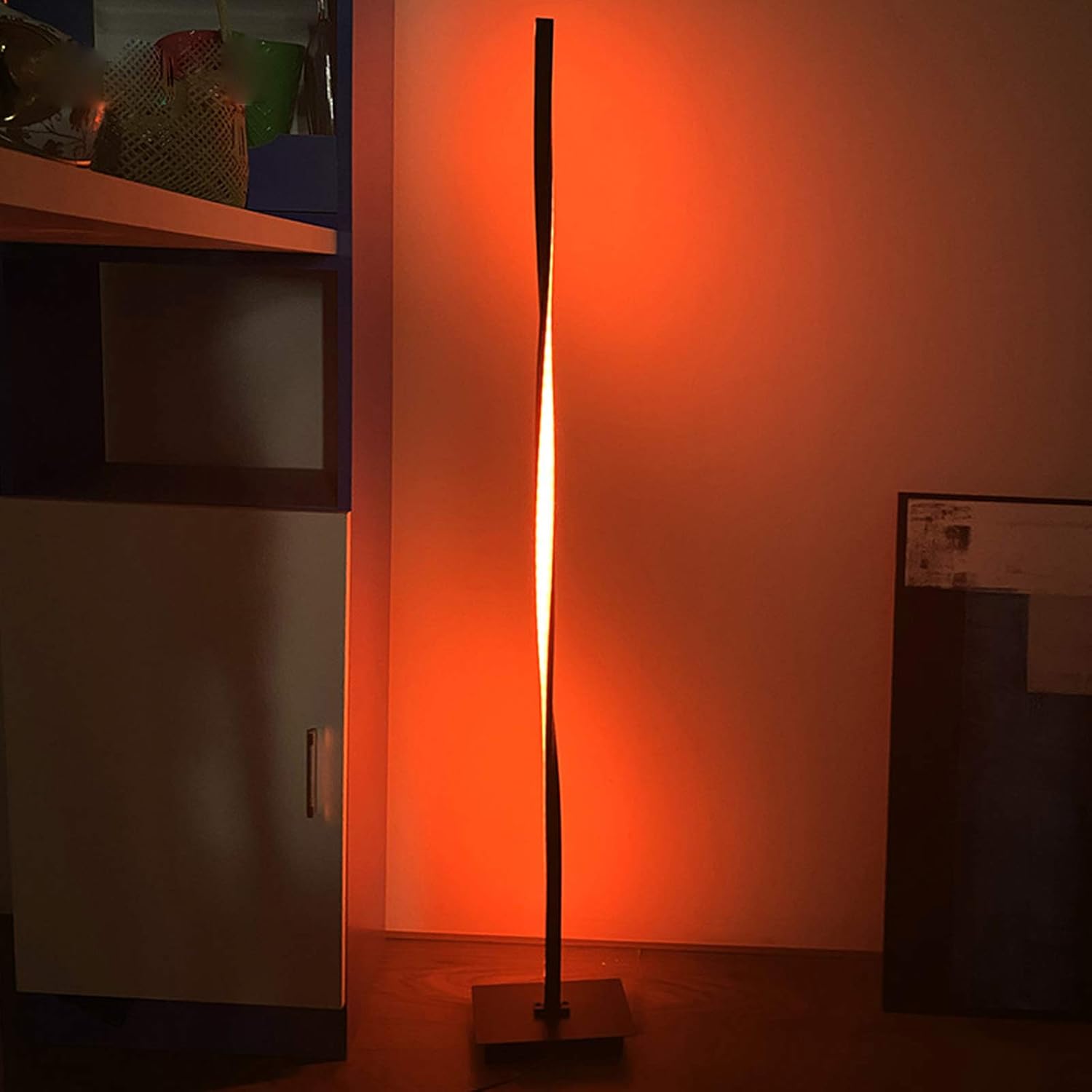 LED Dimmable Floor lamp, Standing Light with RGB Color Changer and Remote Control, 16W, 125cm