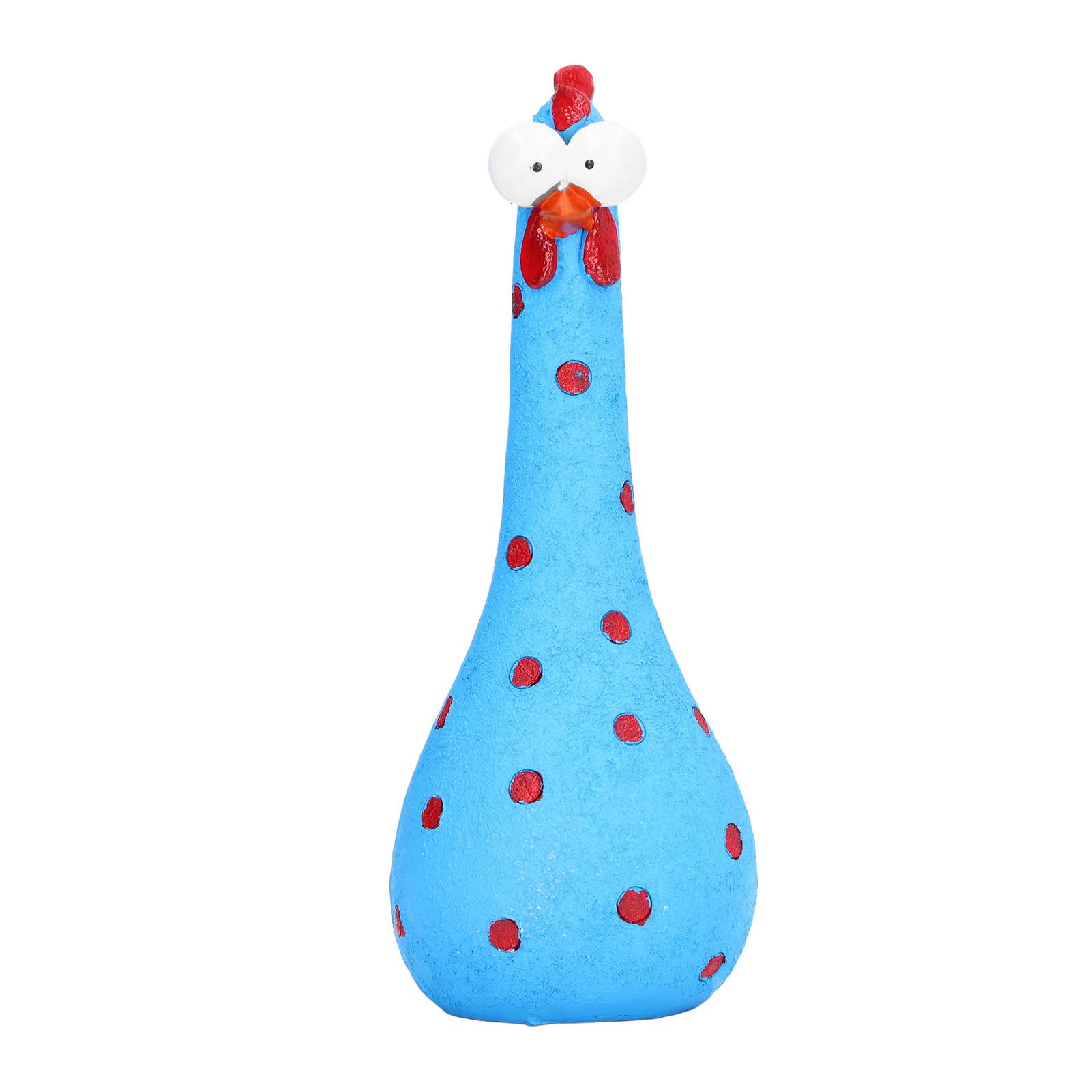 TOTITOM Chicken Statue Silly Chicken Decor Resin Statue Ornaments with Long Neck Handmade Unique Ornament for Home Garden Backyard Decoration Blue