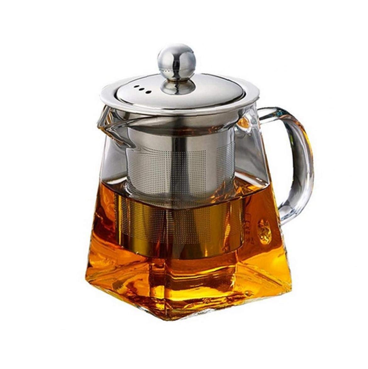 Claro Alto Vidrio Borosilicato Tetera Con Extraible De Acero Inoxidable Resistente Al Calor Infusor De Hojas Sueltas Para Microondas Y Tetera Cocina De Quemadores Caja De Seguridad Del Sistema De Te Cafe