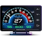 MH Obd2 Gauge Display Heads Up Display 4.3-inch TFT LCD Screen Multi-Function Digital HUD Gauge Cluster with Speed RPM Boost for All Car