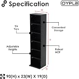 Oypla 6 Tier Black Wooden CD DVD Game Shelf Storage Tower 102 Capacity view 2