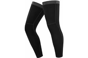 qualidyne Cycling Leg Warmers Fleece Lined Thermal Long Leg Sleeves Cycling Bicycle MTB Riding Leg Warmers