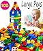 Premium Large Pegs Big Dots Building Bricks 4 Color - 108 Pack with bricks, Doors and Windows - Compatible with All Major Double or Duple Size Bricks(Red,Yellow,Blue and Green）