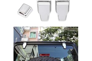 BORUIEN Rear Tail Door Window Hinge & Rear Rain Wiper Nozzle Decorative Cover Trim for Jeep Wrangler JL 2018+ Chrome
