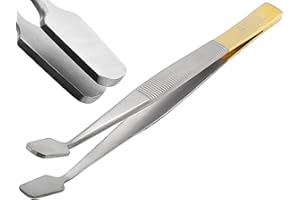 ARTMAN INSTRUMENTS Tissue Membrane Holding Tweezers – Flat Tip Stainless Steel Forceps with Offset Filter – Microsurgical, Dental, Medical, and Laboratory Precision Tool