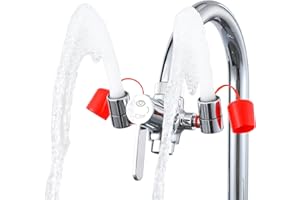 KroBer Faucet Mounted Eye Wash Station with Cover - Emergency Eye Wash Unit Eye Wash Kit for Lab, Factory, Industry Site, Off