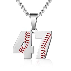 HattiDoris Baseball Number Necklace for Men 00-99