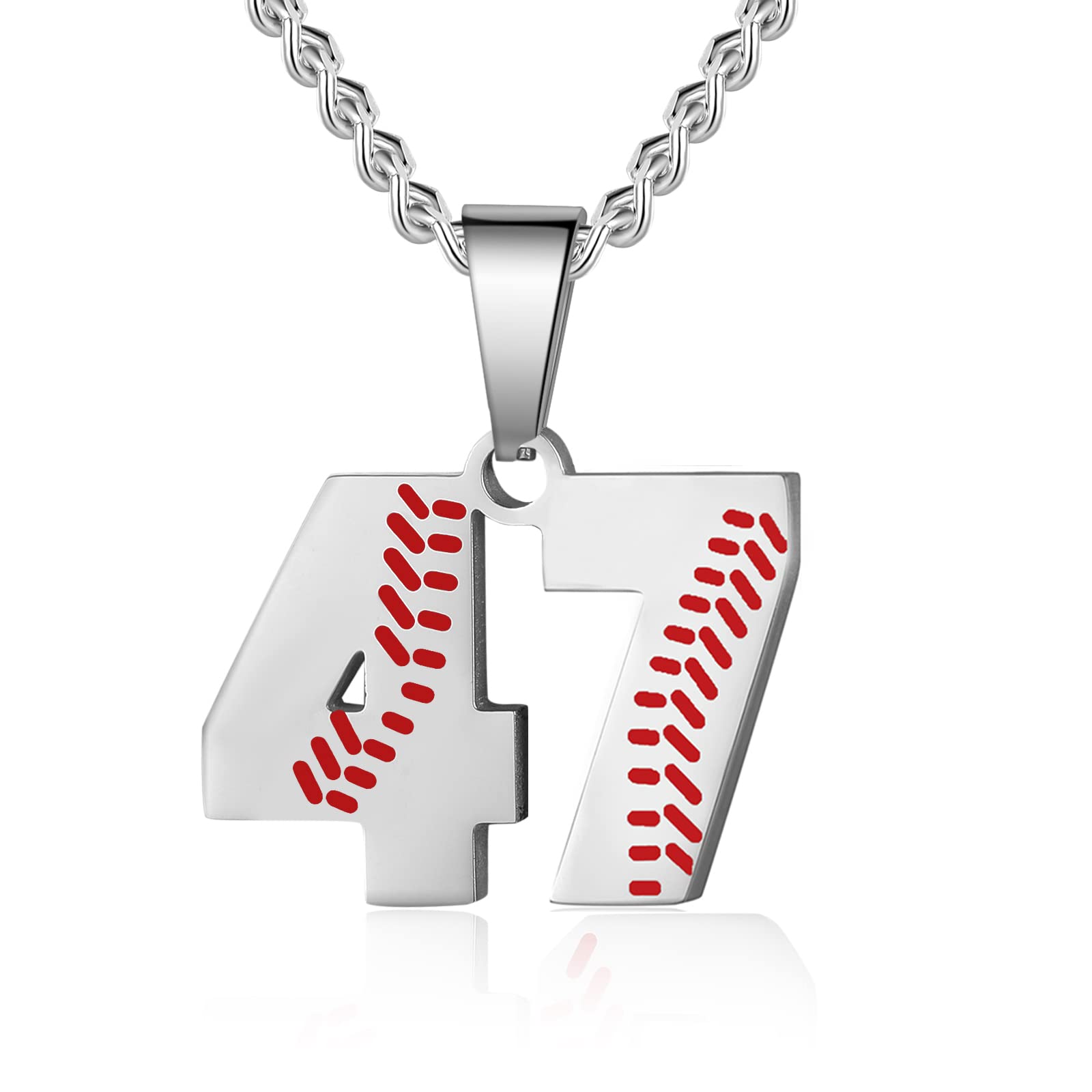 HattiDoris Baseball Number Necklace for Men 00-99