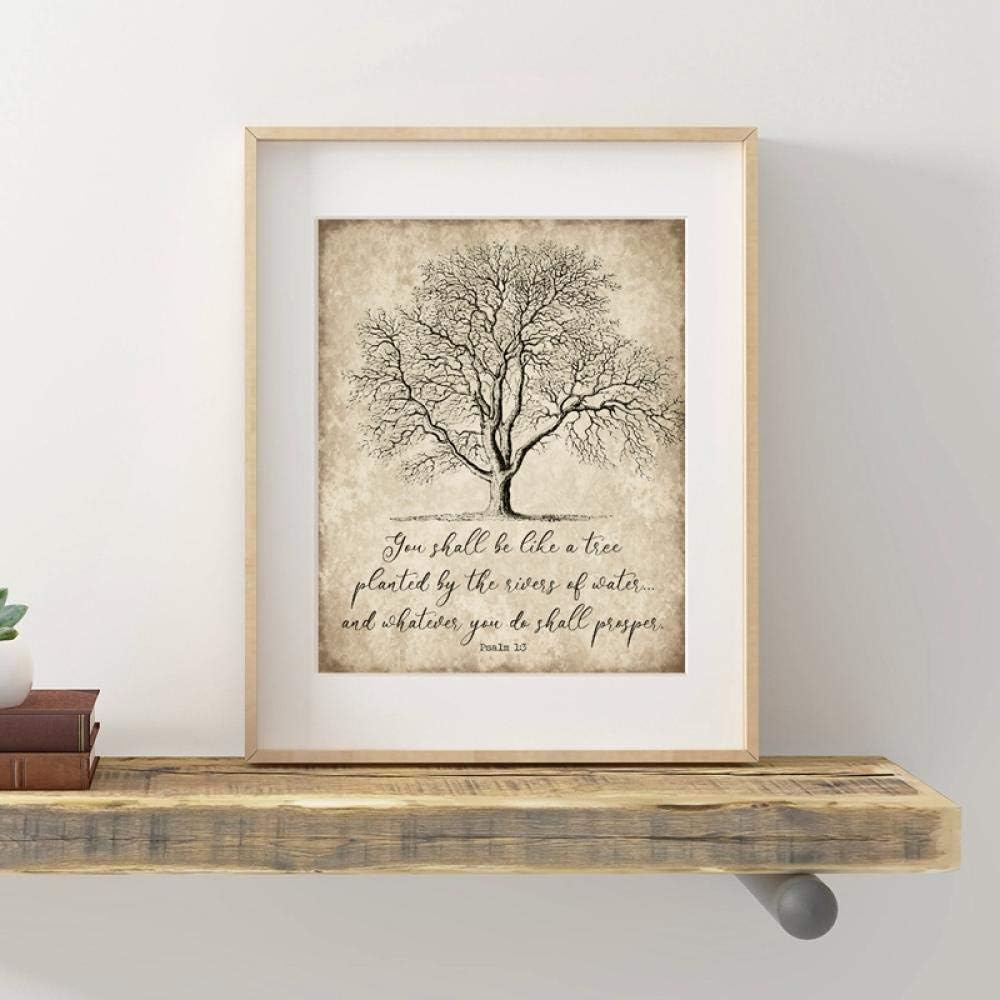 Juabc Psalmkunst alte Bibelverse drucken Vintage Wand Leinwand Malerei