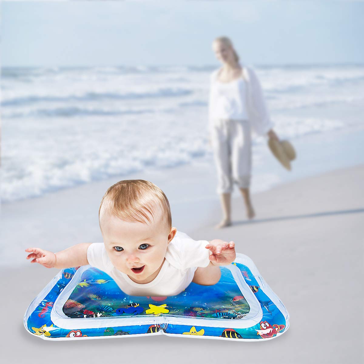 Dreampark Inflatable Tummy Time Premium Water Mat for Infants & Toddlers, Activity Center Your Baby\'s Stimulation Growth Baby Toys 3 to 12 Months (26”x20”, 2 Pack)