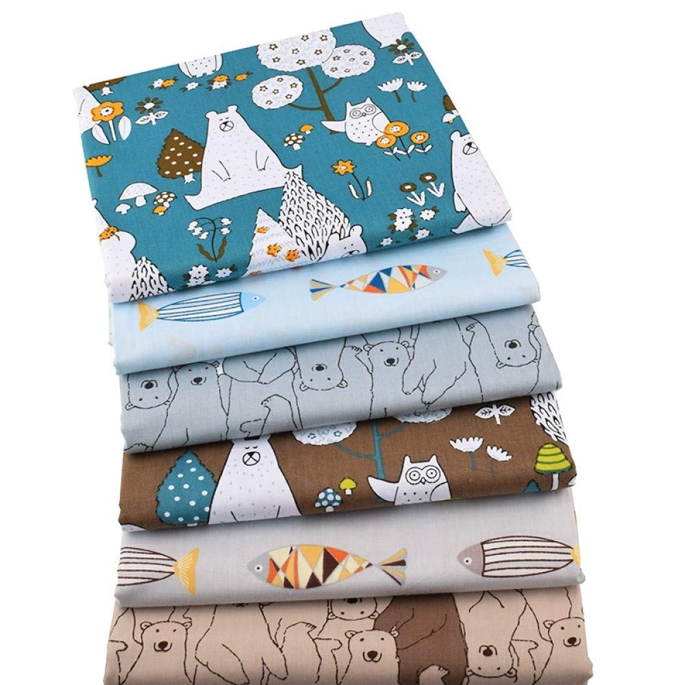 Aubliss 50pcs 100% Cotton Fabric Bundle 10