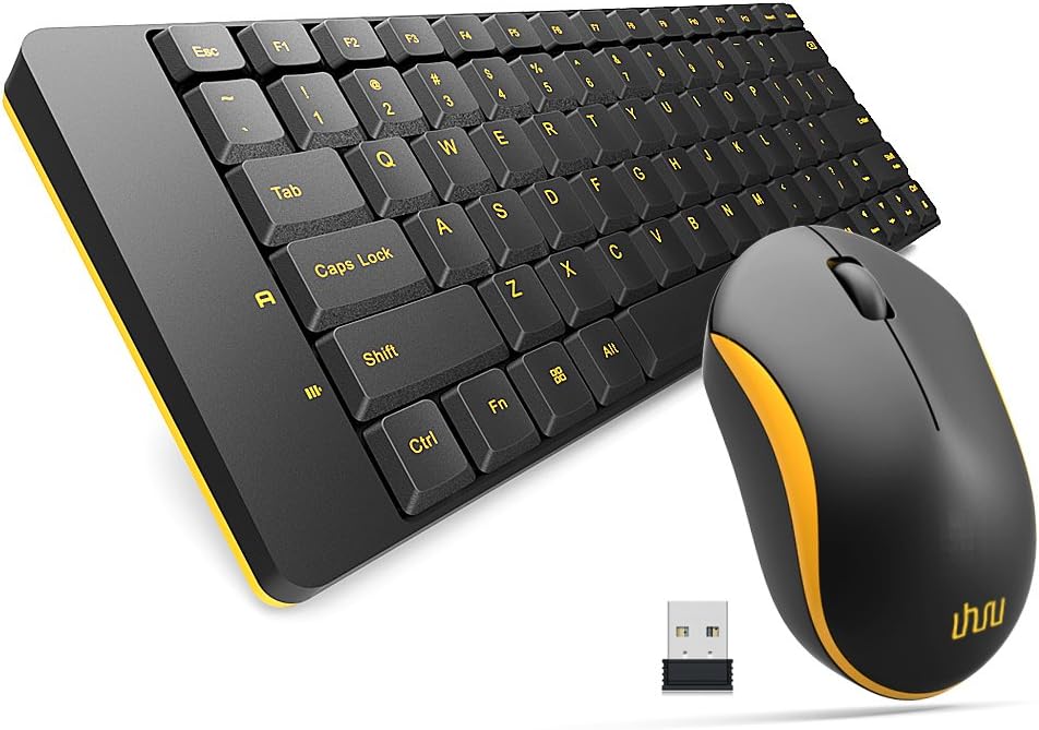Wireless Keyboard and Mouse, UHURU Compact Keyboard Mouse Combo for