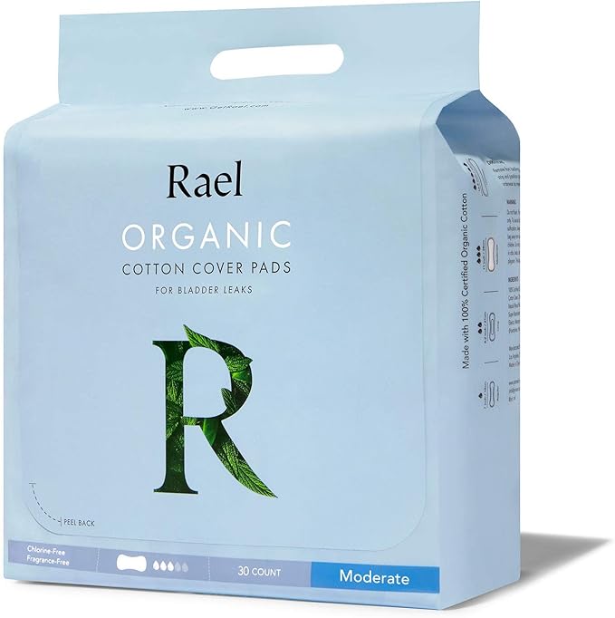Amazon Com Rael Organic Incontinence Pads Moderate Organic Bladder Control And Postpartum Pads 4 Layer Core With Leak Guard Technology Postpartum 30 Count Health Personal Care