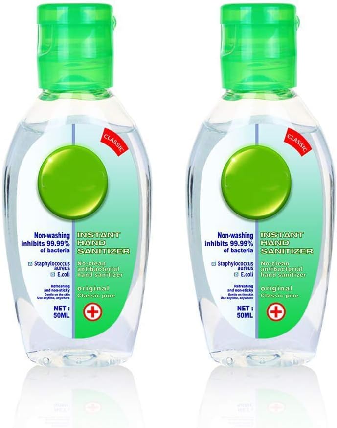 50ML Rinse-Free Antibacterial Hygienic Gel, Non-Rinse Hand Sanitizer Gel, Instant Hand Refreshing Gel,Hand Cleanser Gel Effective 99.99%, Light Moisturizing,For Kitchen/Bathroom/Office/School (B)