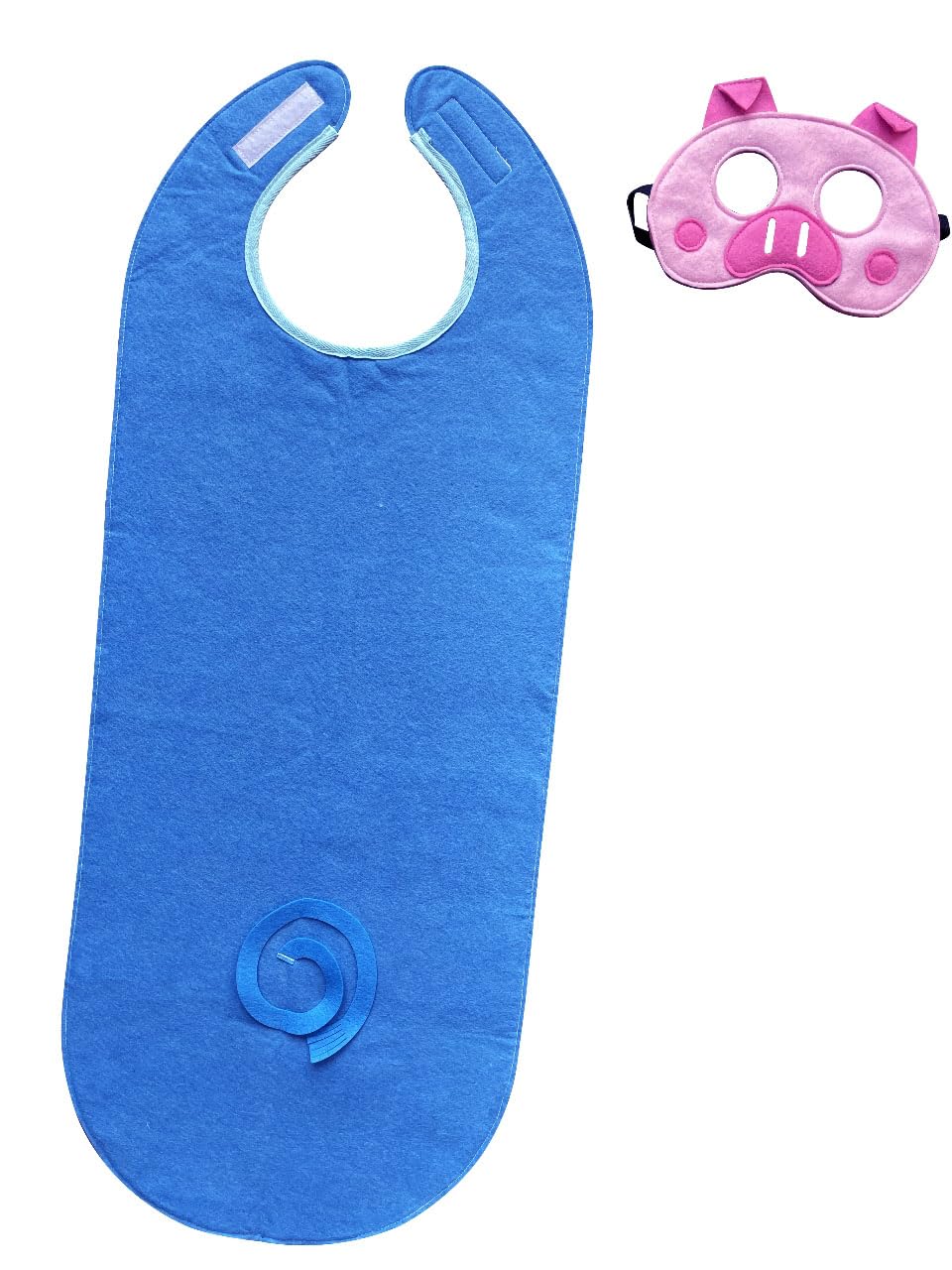 ZAC HOME World Book Day Piggy Pink Pig Costume Dress Up Outfit (Blue)