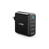 Anker Charger, 40W 4-Port USB Phone Charger with Foldable Plug, PowerPort 4 for iPhone 14/Pro/Pro Max/13/12, iPad Pro/Air/Min