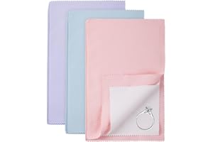 Hianjoo 3 PCS 10"x12" Large Silver Polishing Cloth, Multi-Layer Jewelry Cleaning Cloth, Silver Cleaning Cloth for Polishing G