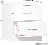 Vida Designs Bedside Table White 2 Drawers Rails 47 x 40 x 36 cm view 3