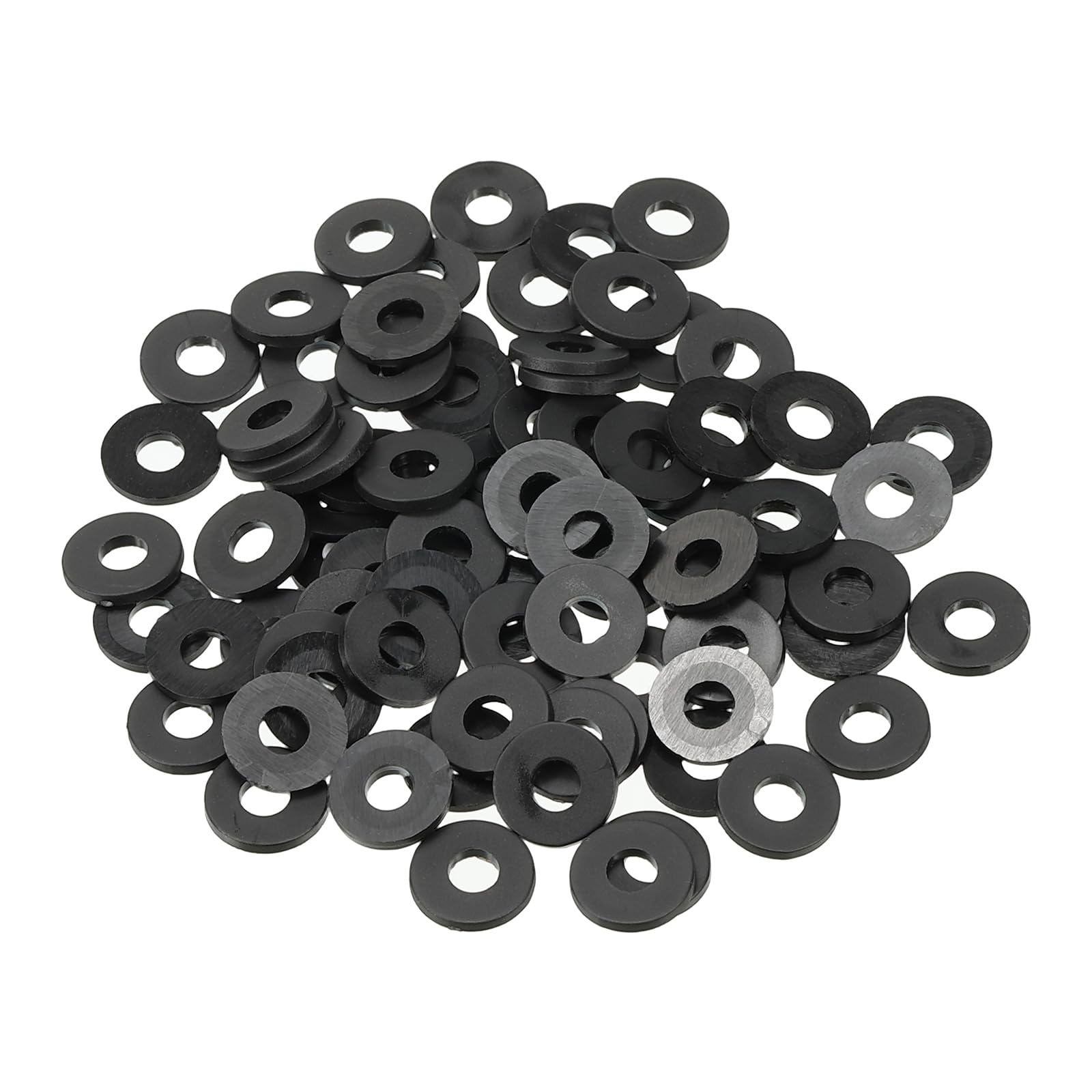 PATIKIL M3 Nylon Flat Washer, 150 Pack 3mm ID 8mm OD 1mm Thick Sealing Spacer Gasket Ring for Faucet Pipe Water Hose Fastener Bolt, Black