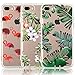iPhone 8 Plus Case, iPhone 7 Plus Case, [3-Pack] CarterLily Tropical Animals and Plants Design Pattern Soft Clear Flexible TPU Back Case for iPhone 7 Plus iPhone 8 Plus 5.5'' - Plants