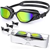 Vegemono Swim Goggles, Unisex Adult Swimming Goggles Anti Fog Anti UV No Leakage Wide View for Men Women Youth