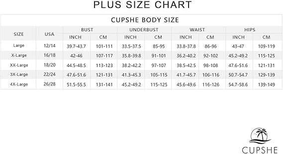 cupshe sizing