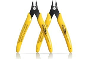 HOUSERAN Flush Cutters, 2 Pack Side Cut Nippers, 5 Inch Micro Flush Cut Pliers with Spring, Mini Wire Cutters Model Nippers F