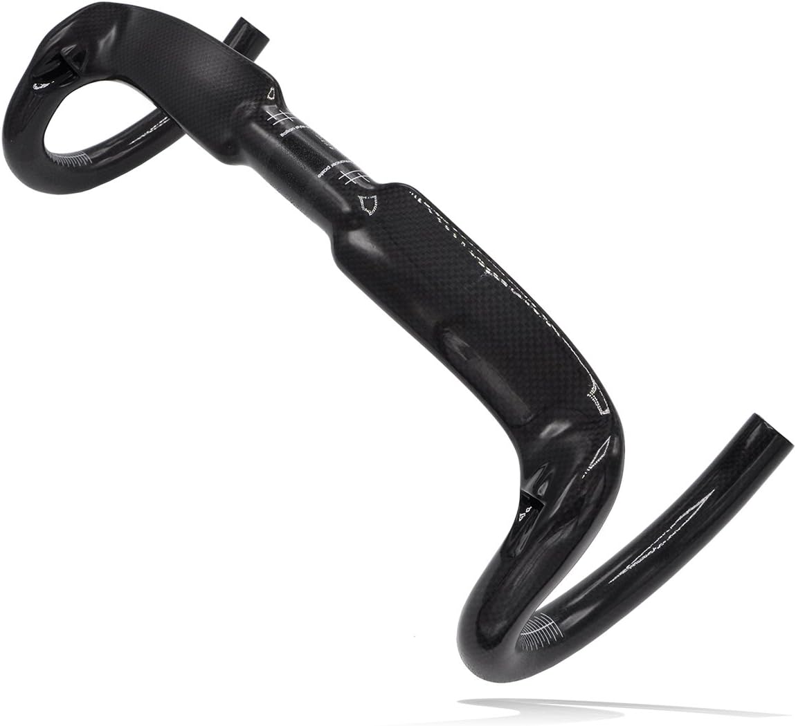 Labewin Full Carbon Fiber Bike Bicycle Handlebar Ultra Light 3k Carbon Drop Bar Mtb Road Mountain Bike Bicicleta Bicycle Parts 420mm 440mm(Black)