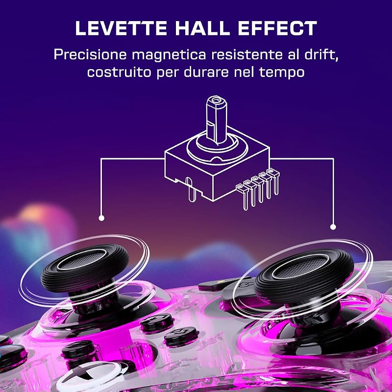 Afterglow Trasparente Controller Gamepad RGB cablato - Con licenza per Xbox Series XS, Xbox One e Windows - Pulsanti programmabili, grilletti effetto Hall