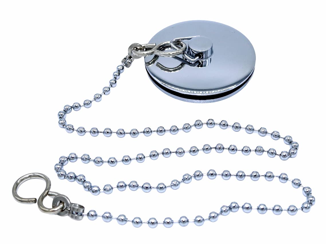 Chrome Plug And Chain for Sinks, Basins, Kitchens, Baths (1 3/4 Inch / 45mm)