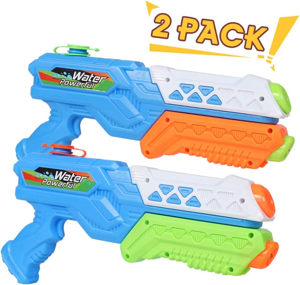 Lucky Doug Water Gun for Kids Adults, 2PCS Super Squirt Gun Water Blaster Summer Toy for Swimming Pool Party Outdoor Beach Sand Water Fighting: Toys & Games