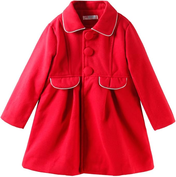 UWESPRING Toddler Girl Dress Coat Princess Wool Overcoat Winter Size 5T Red Amazon.ca Clothing