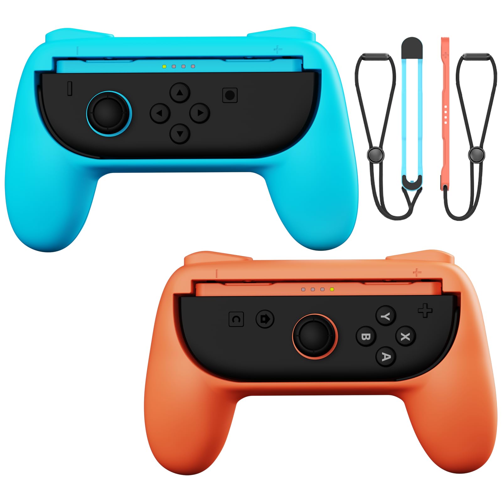 View 1 of Grips & Wrist Strap Set Switch 2 Joy-Con – Ergonomic Controller Holder, Secure Gaming Accessories for Nintendo Switch 2 & OLED – Comfortable & Anti-Slip Design 2pcs
