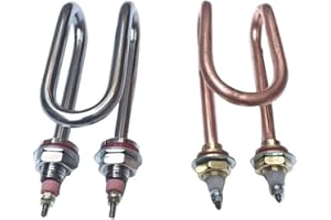 220V Heater Element Stainless Steel/Copper Immersion Water Boiler Pipe Tubular Heating Resistor(Stainless Steel,220V-2.5KW)