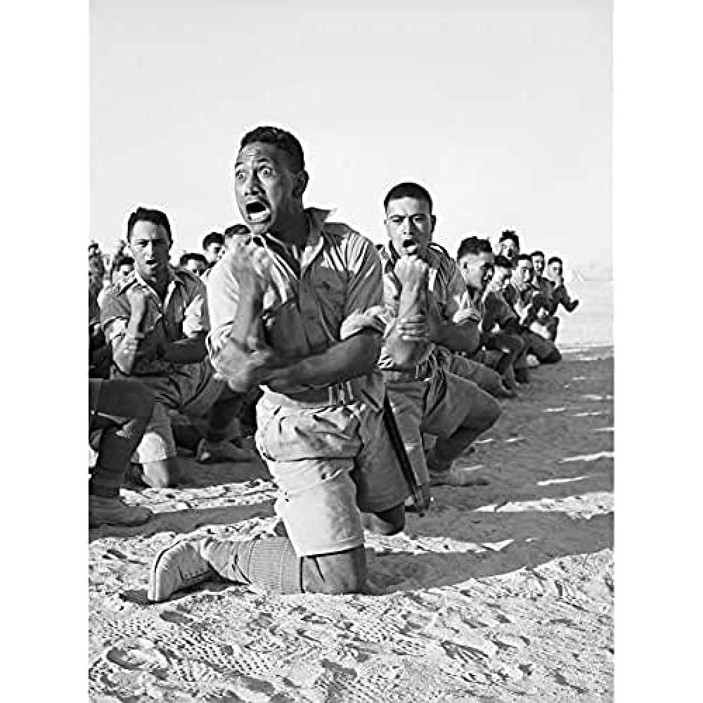 WWII War Maori Battalion Haka Egypt 1941 Photo Art Print Canvas Premium Wall Decor Poster Mural