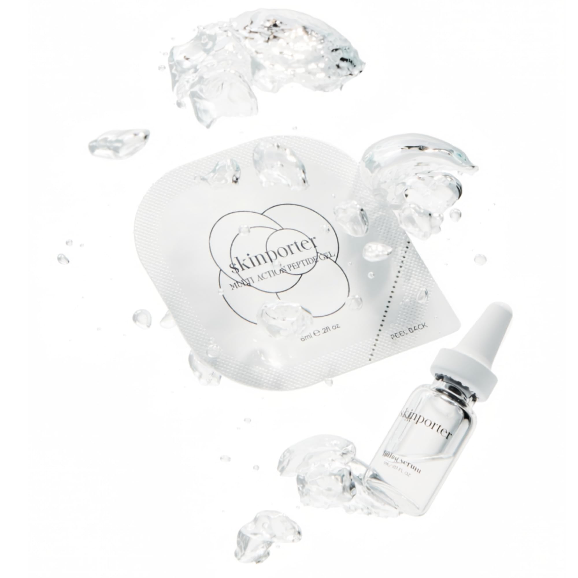 skinporter Korean Skincare Face Mask Kit │ Visible Skin Lifting, Tightening, Brightening & Pore Minimising in 30 Minutes │ Collagen Boosting Peptide Gel & Anti-Ageing Lifting Serum │ Travel Size