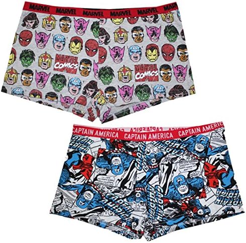 (Pack of 2) MARVEL COMICS (CAPTAIN AMERICA &amp; HULK) Mens Boxer Shorts M Multicolor