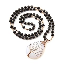 Jovivi Man-made Opalite Healing Crystals Necklace