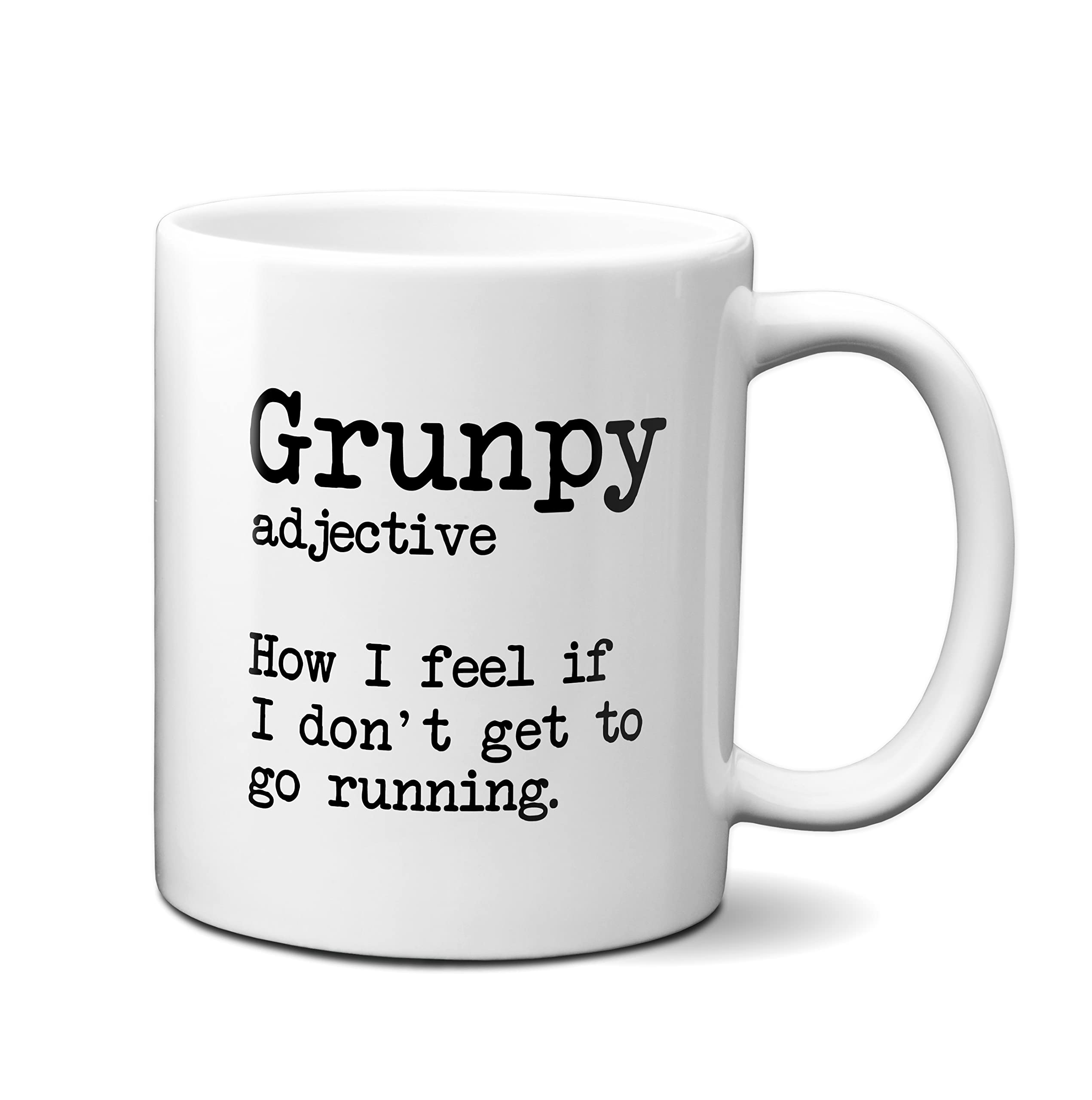 EllieBeanPrints Grunpy Running Mug - Funny Running Gift - Gifts for Runners