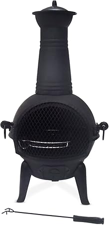 Mari Garden Granada - Chimenea de hierro fundido, 93 cm, brasero