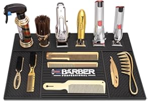IEBARBER Magnetic Barber Mat for Station Barber Organizer Mat for Clipper Salon Station Tools with 6 Slots for Clippers Salon Barbershop Work Station Pads Anti Slip (6 Slots)